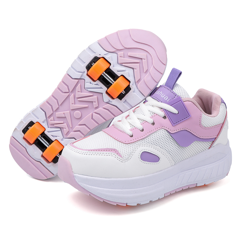 Women Shoes Running - Kids Roller Skates 4 Wheels Detachable