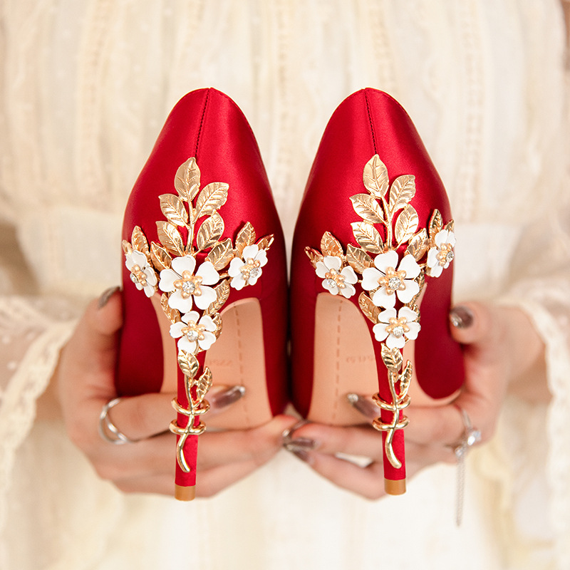 Kim Loại Sang Trọng Hoa Gót Ph - đánh giá và giá Women Shoes Ysl