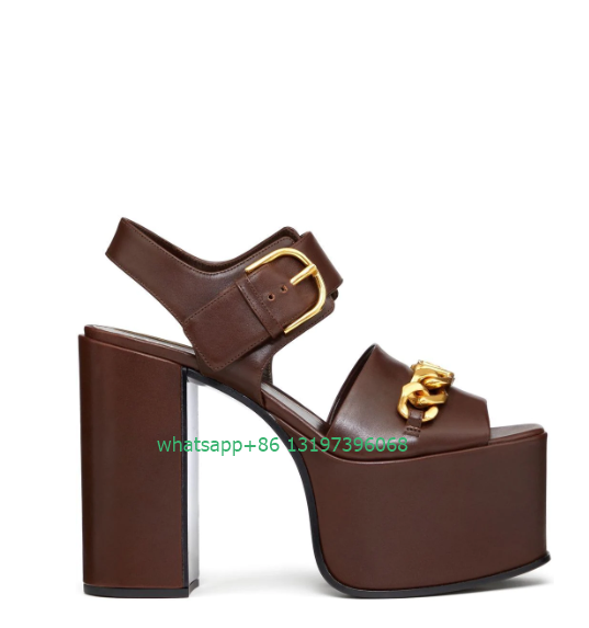 Lady gold chain buckle design  - đánh giá và giá Gold Chain Sandal