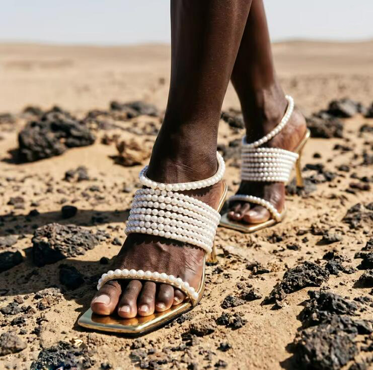 Glossy Pearl Chains Straps Sli - đánh giá và giá Gold Chain Sandal