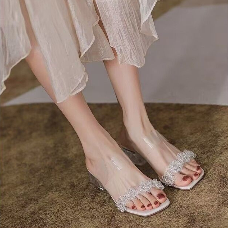 Slides Rhenstone Summer Crysta - đánh giá và giá Women Shoes Ysl